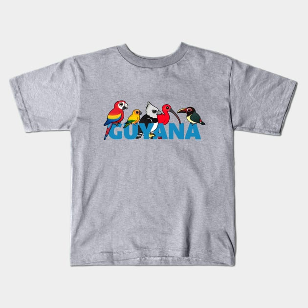 Birdorable Guyana Birds Kids T-Shirt by birdorable